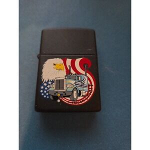 Zippo Lighter 1999 American Spirit Eagle Flag Blue Cab 18 Wheeler Trucker Series